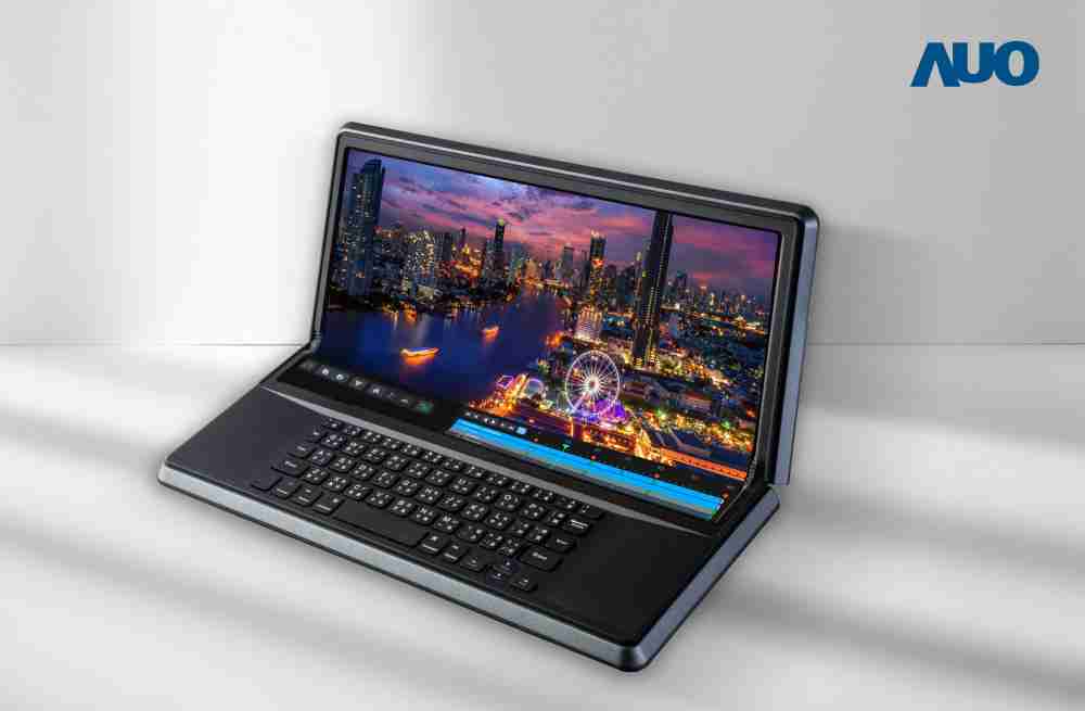 银河集团14.6吋Micro LED折迭显示屏幕，，搭配半径4mm的弯折绞炼，，，以及高画素、、高亮度、、、高对比度的显示技术特点，，，即便在大视角下仍保有绝佳色相与亮度